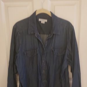 Denim button up blouse